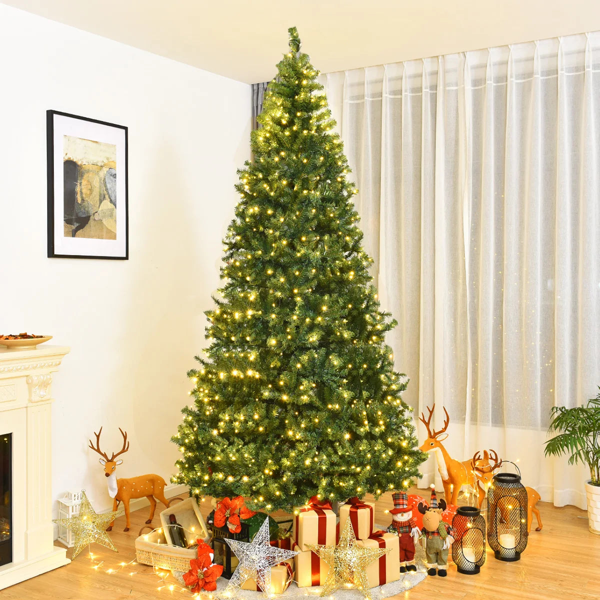 MULTIGOT Pre Lit Artificial Christmas Tree With 1000 LED Lights