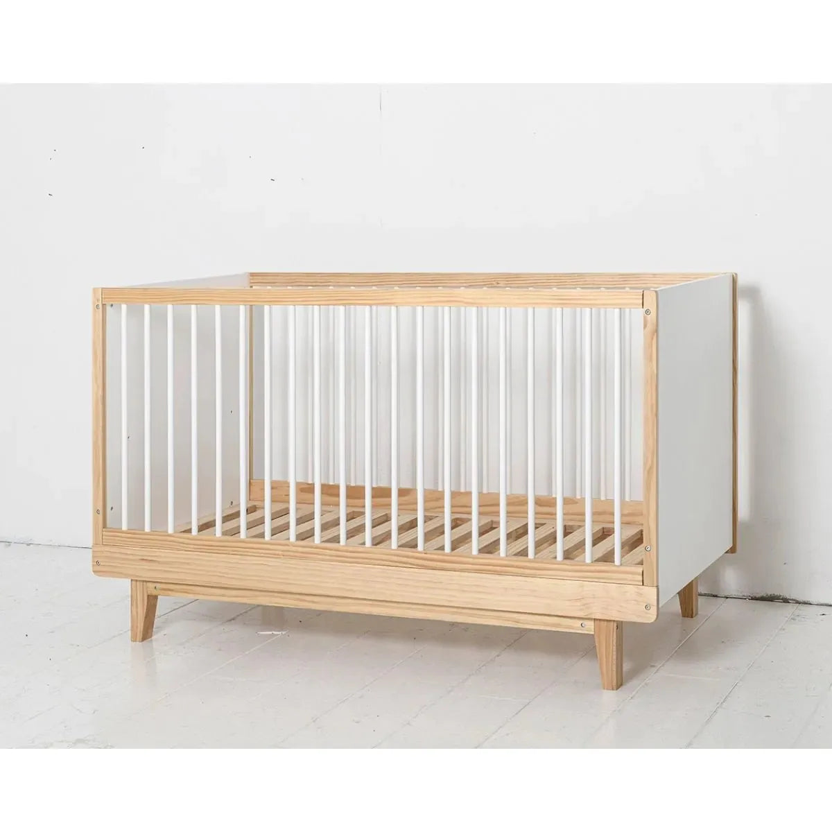 Wooden Convertible Montessori Floor Bed With Seagrass Storage Drawers