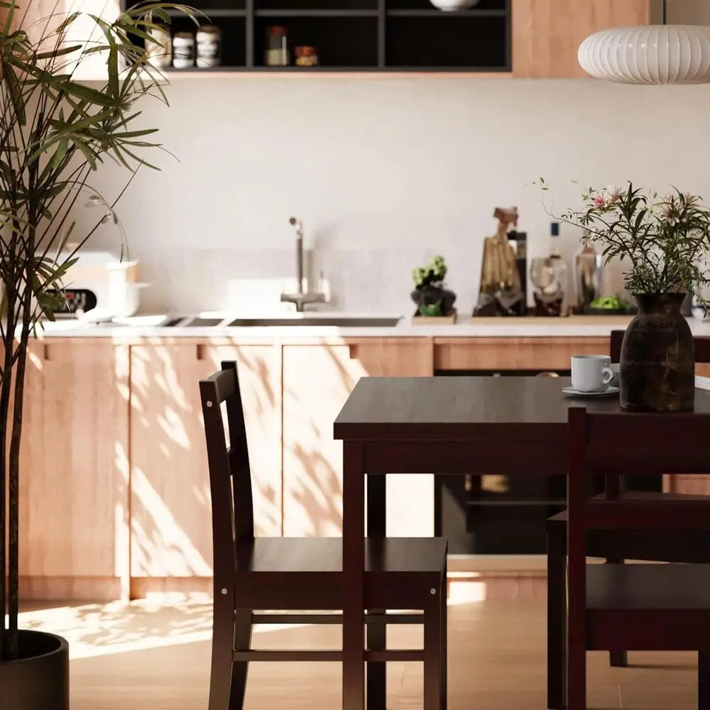 Ticify Solid Wood Dining Table Set With Chairs For Kitchen