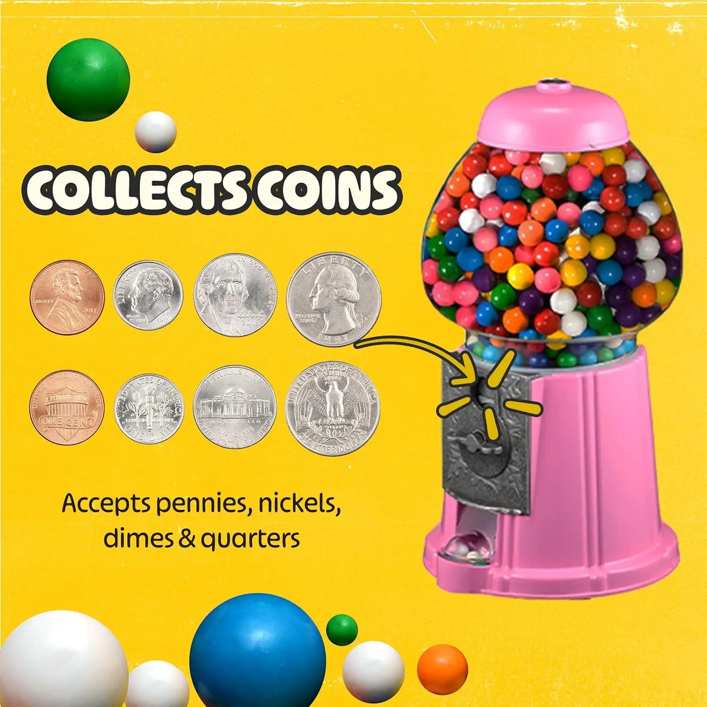 XMSJ Gumball Machine With Stand And Glass Globe Coin Bank
