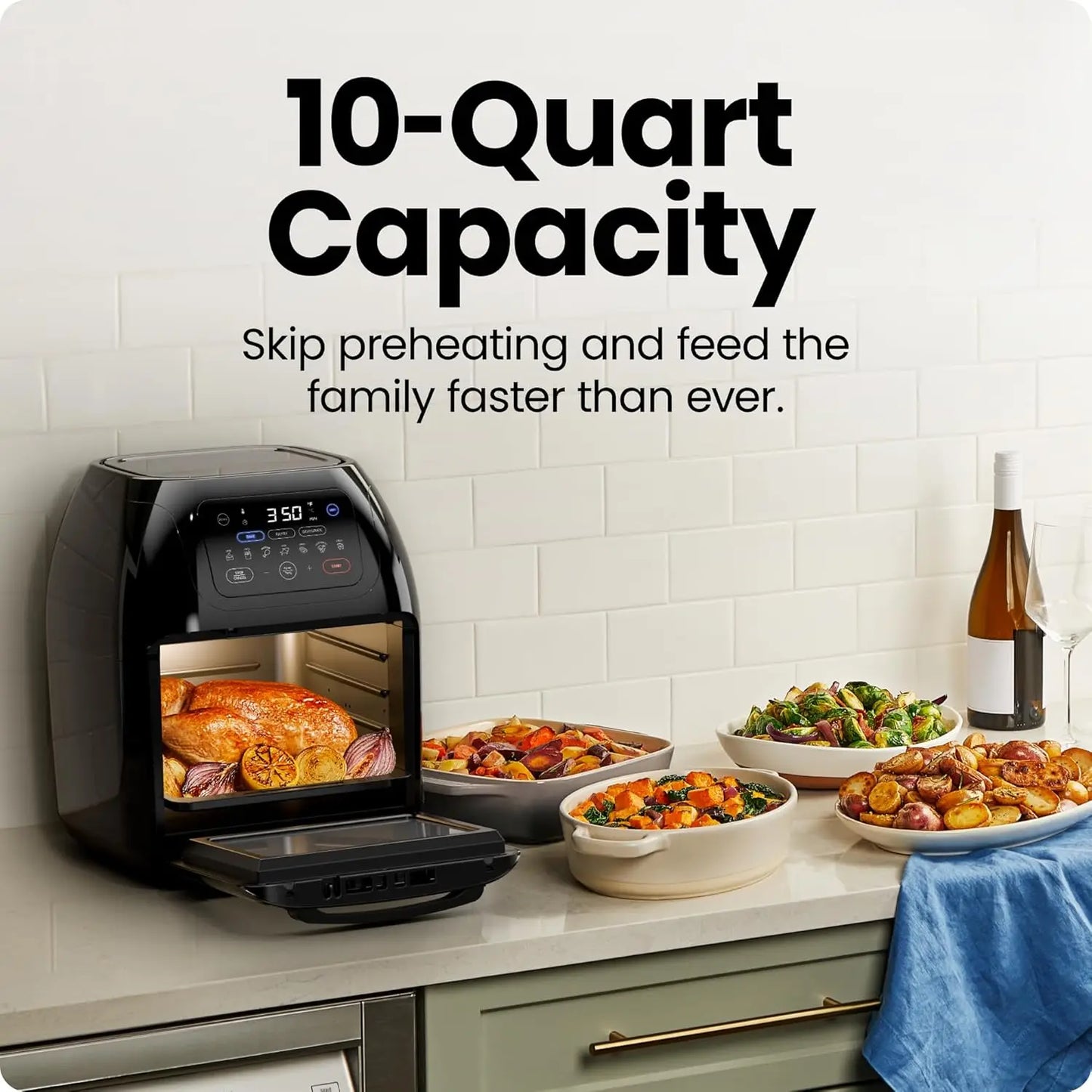 XMSJ Multifunctional Digital Air Fryer Rotisserie Dehydrator Convection Oven
