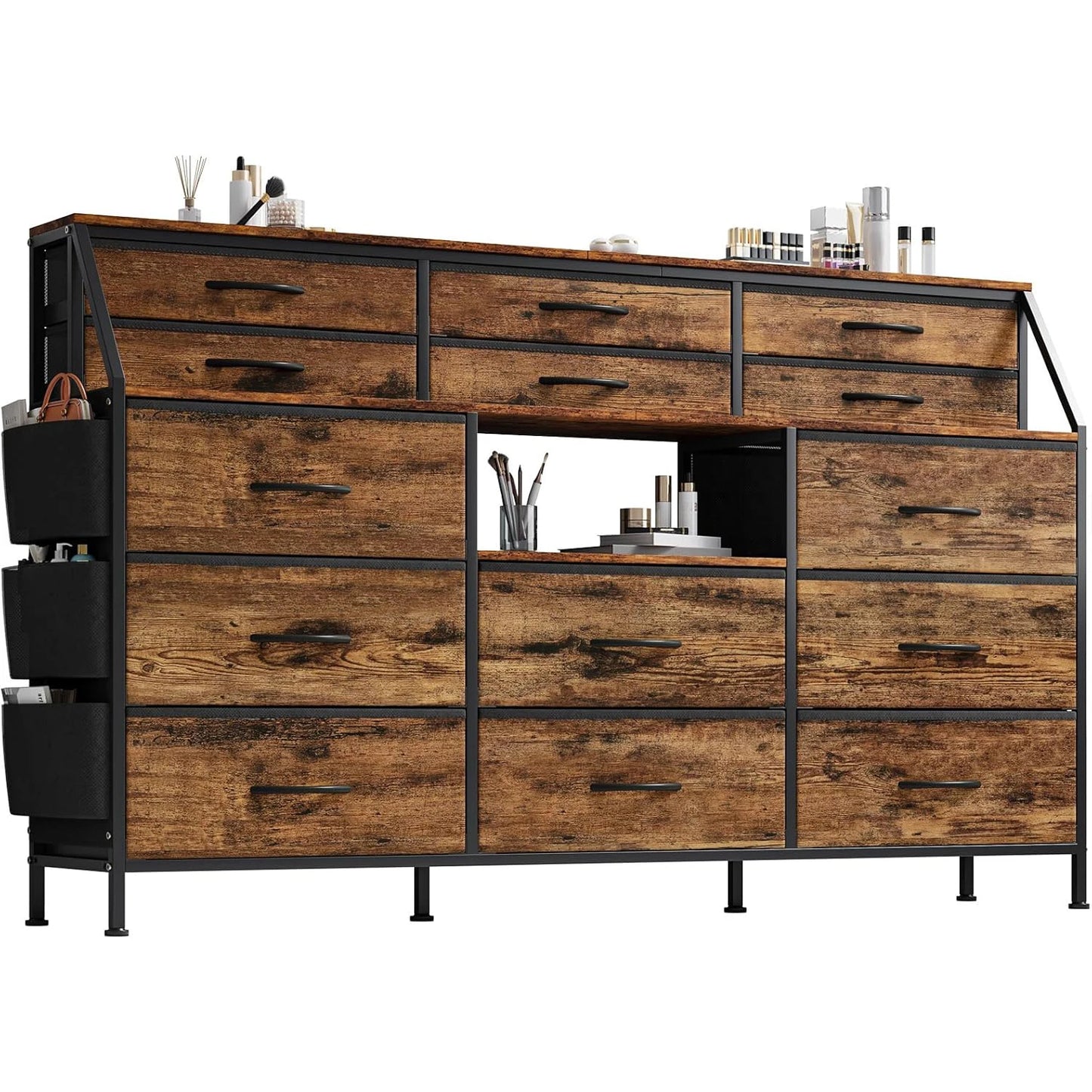 Twister Ck 14 Drawer Dresser With Wooden Top Storage Cabinet