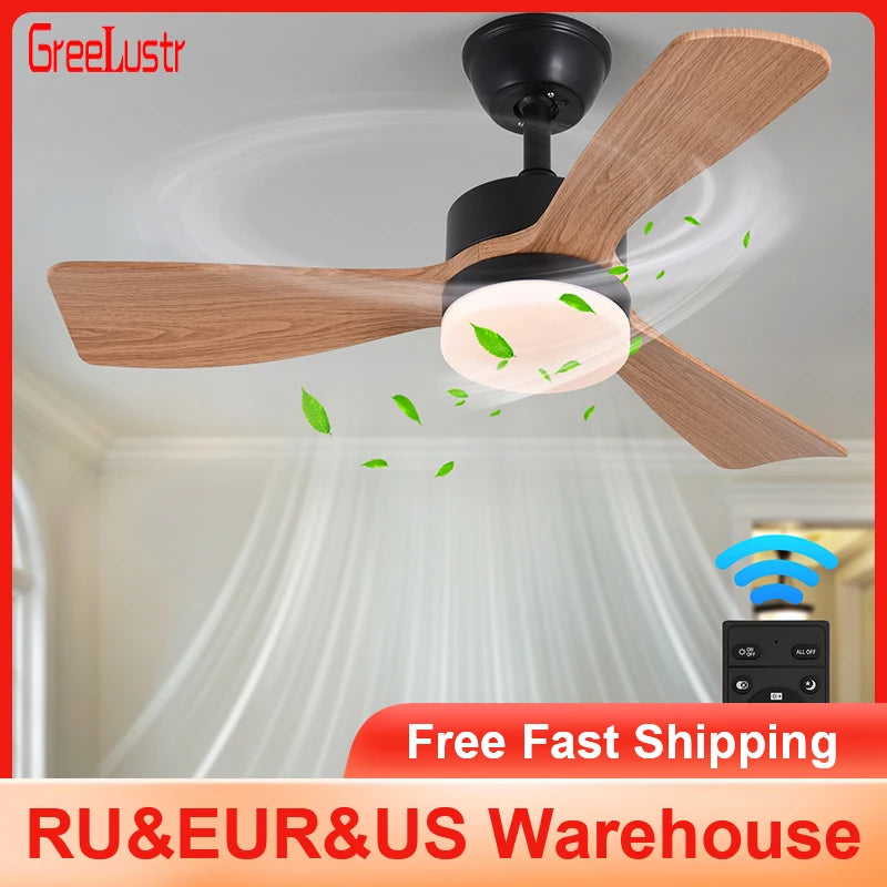 GreeLustr Ceiling Fan Lamp RGB LED Modern Fandelier Pendant Light