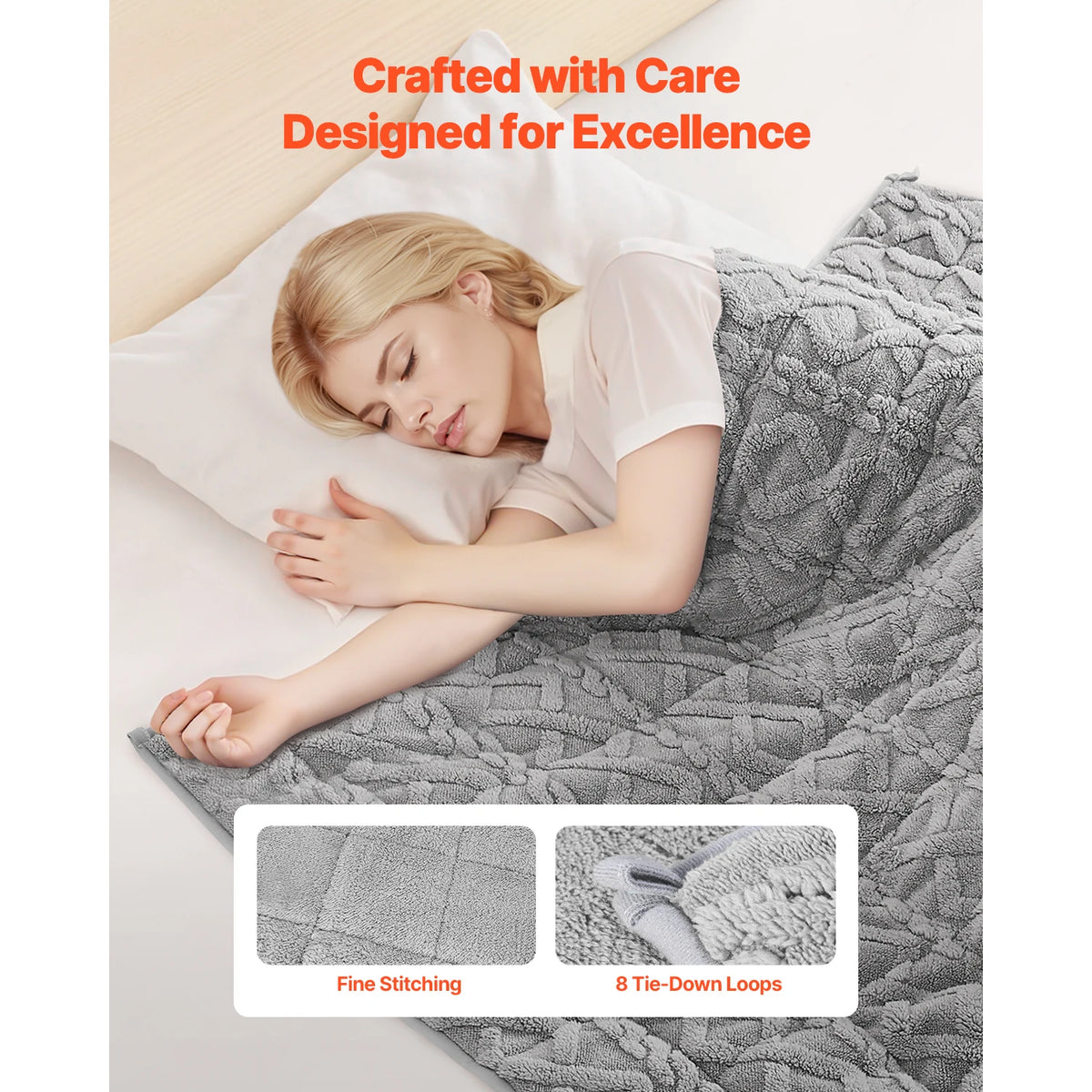 SucceBuy Weighted Sherpa Fleece Blanket With Glass Beads