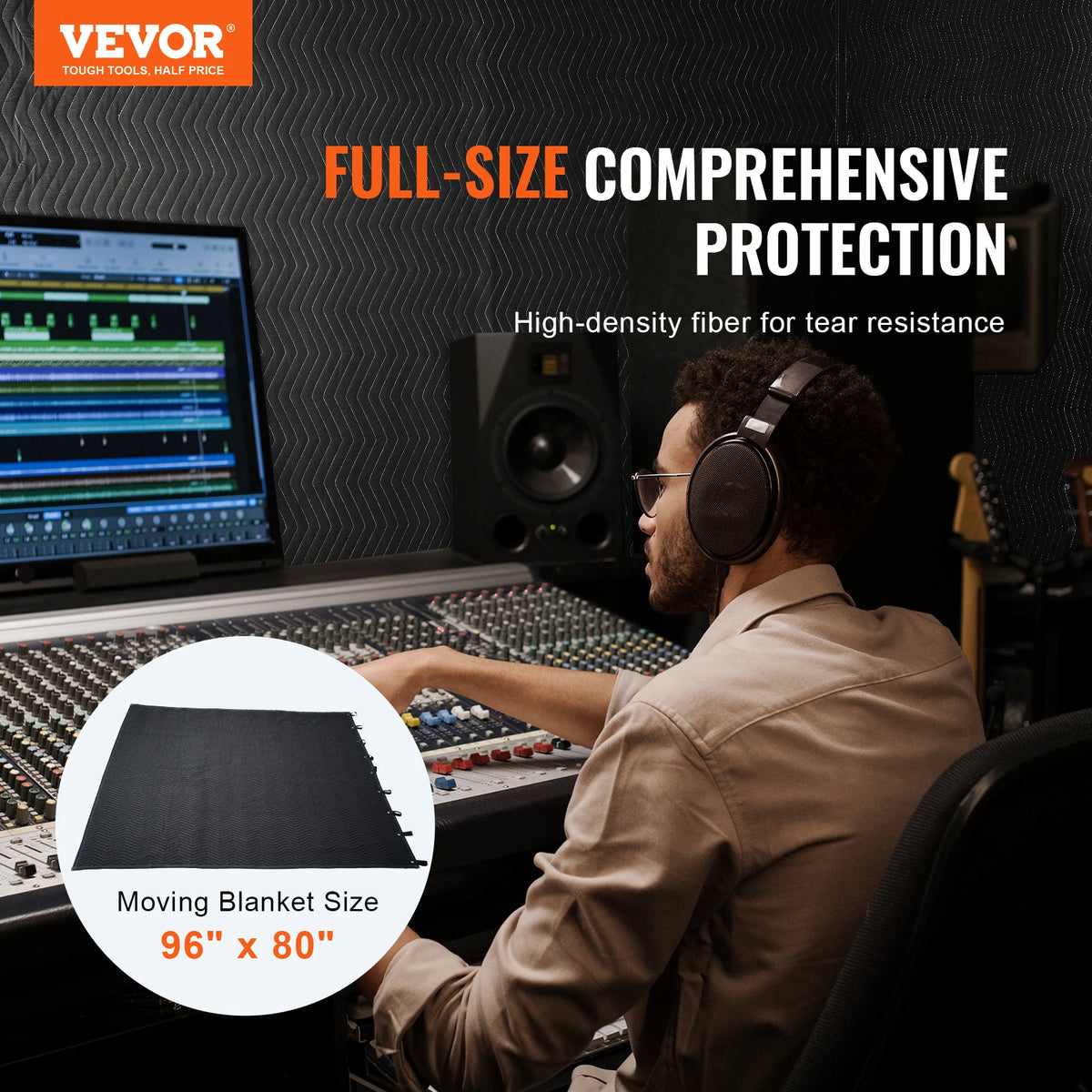 SucceBuy Sound Dampening Blanket With Grommets For Studio And Door