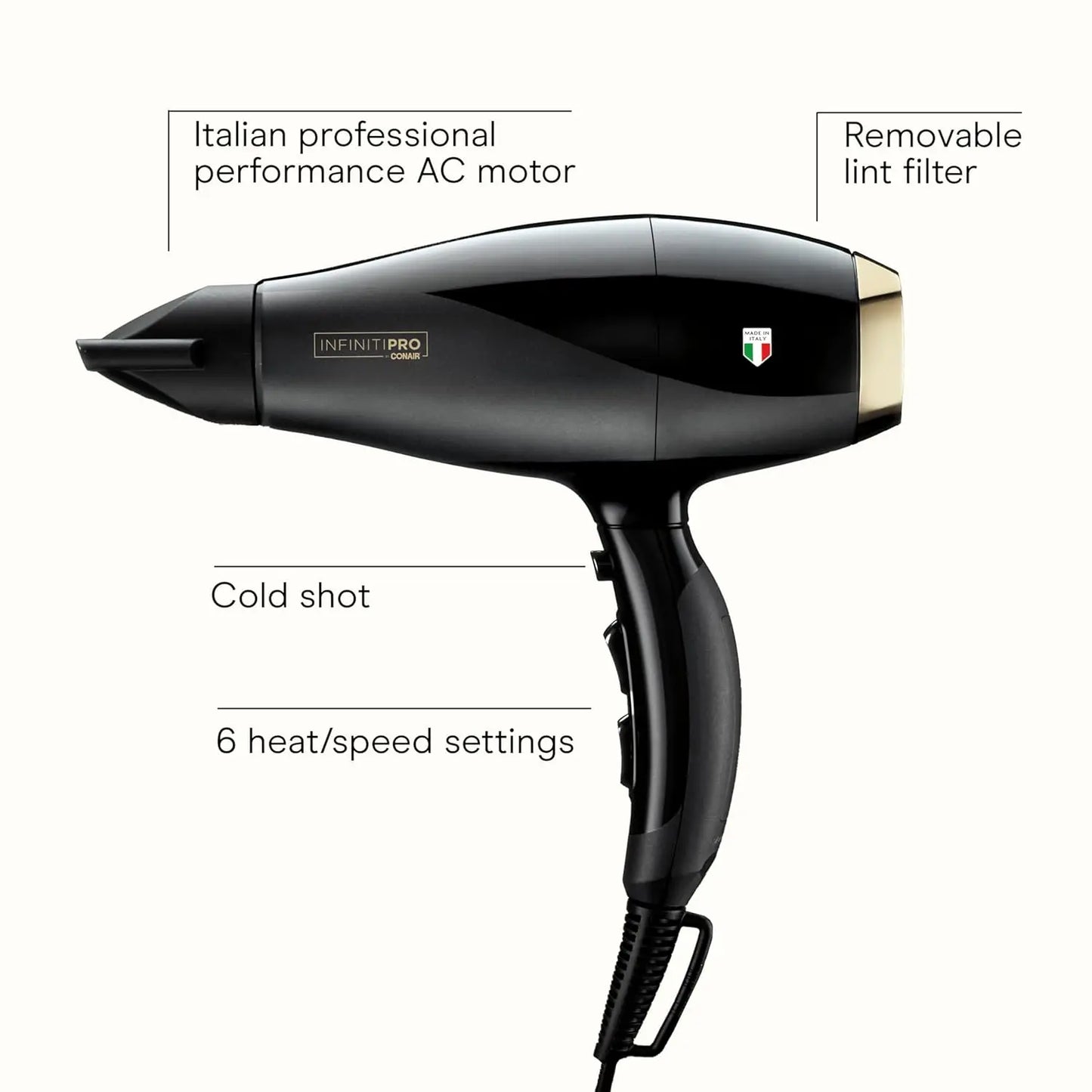 XMSJ Infiniti Pro ArteBella Hair Dryer With Diffuser And Concentrator