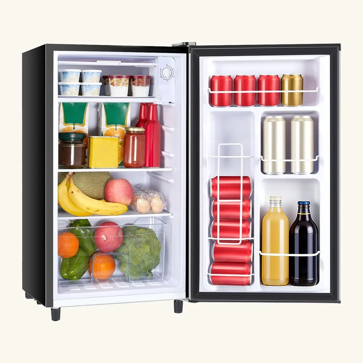XMSJ Mini Fridge With Freezer 3.2 Cu Ft Compact Refrigerator