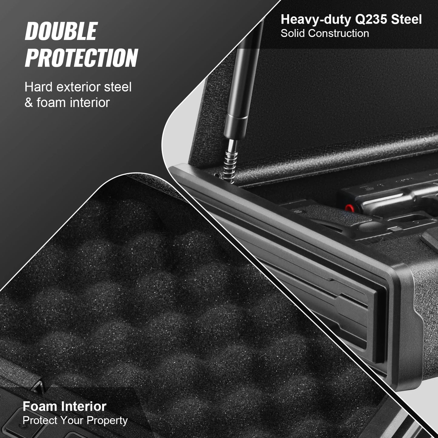 SucceBuy Biometric Fingerprint Pistol Safe Quick Travel Steel Lockbox