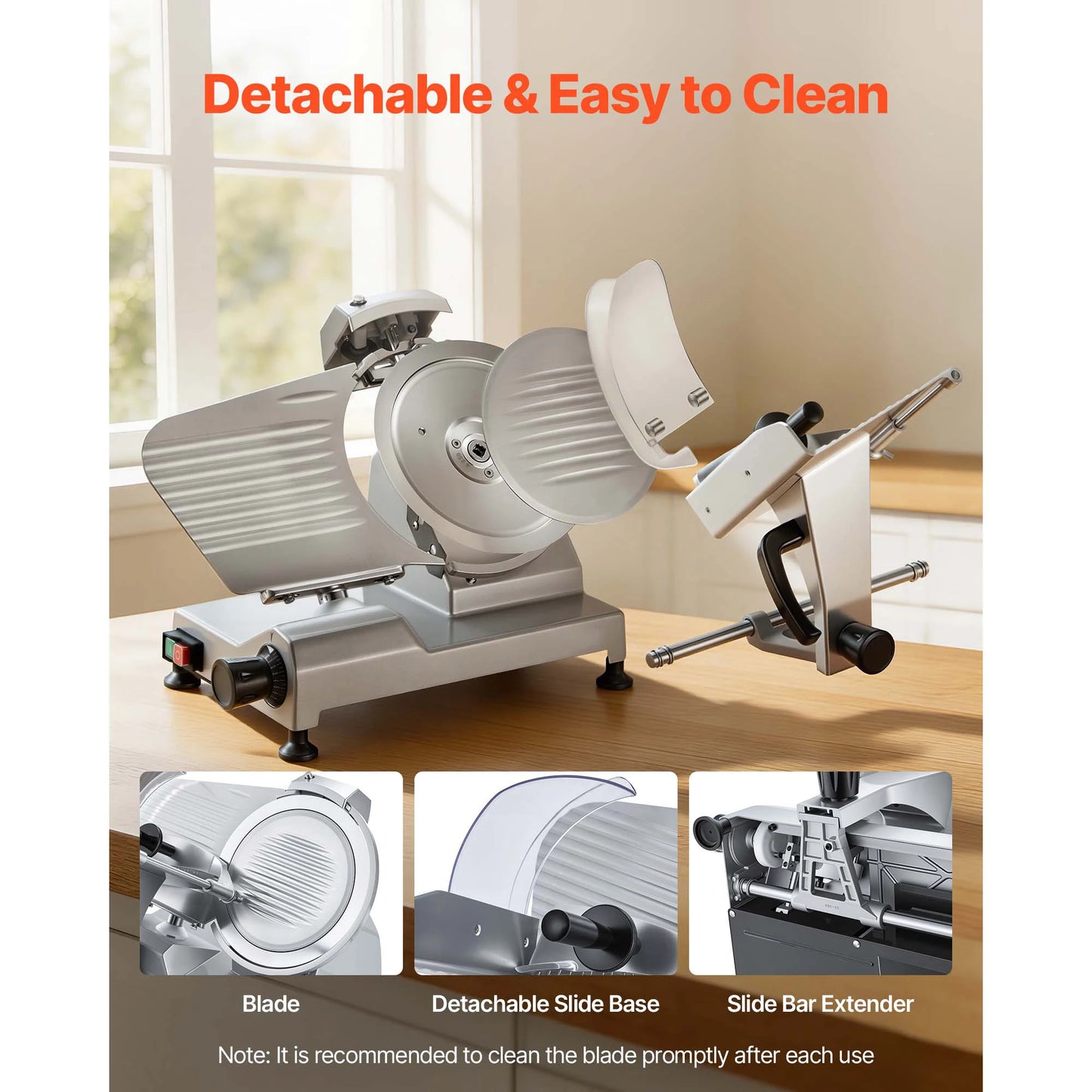 SucceBuy 240W Commercial Meat Slicer With Built In Sharpener