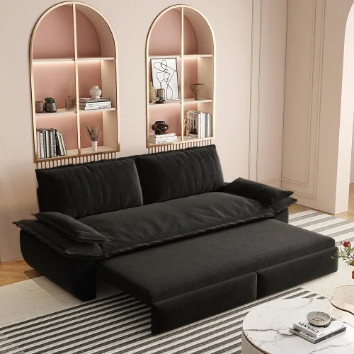 Three In One Convertible Velvet Multifunctional Sleeper Sofa Bed