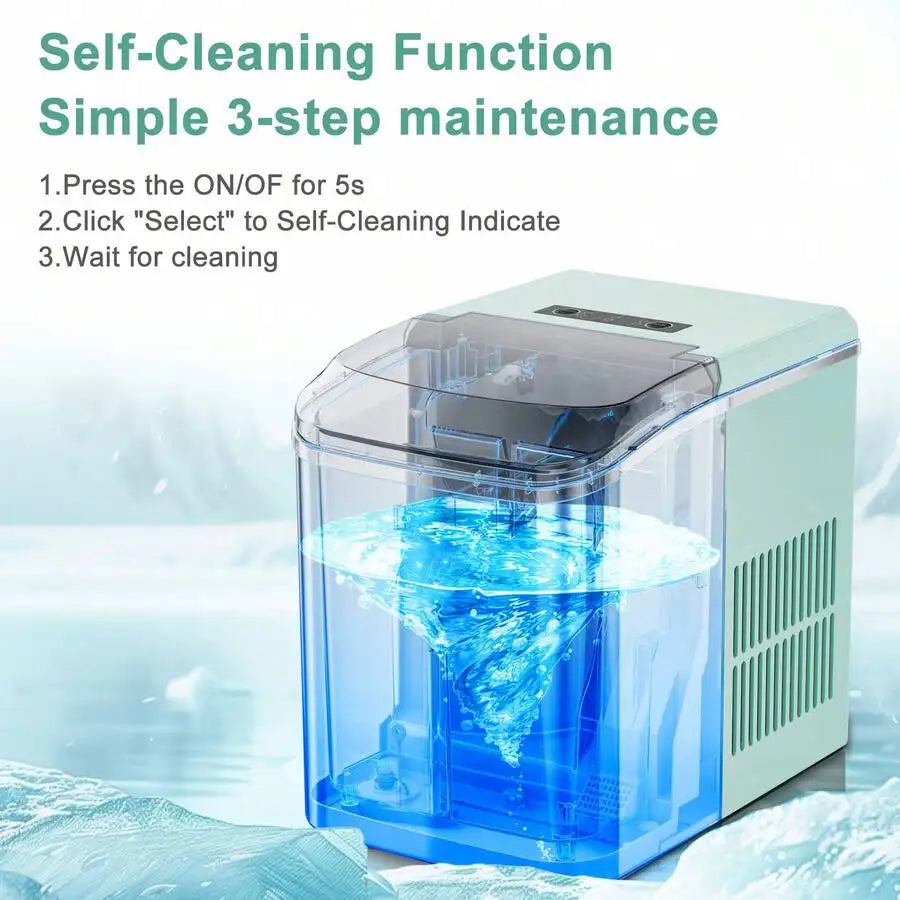 XMSJ Portable Ice Maker Countertop With Handle 9 Cube Ice