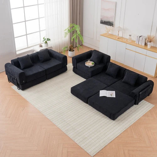 Triple Fold Convertible Lounge Chair Sofa For Living Room