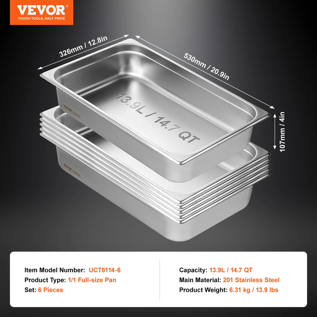 SucceBuy Stainless Steel Buffet Chafing Dishes Steam Table Pans