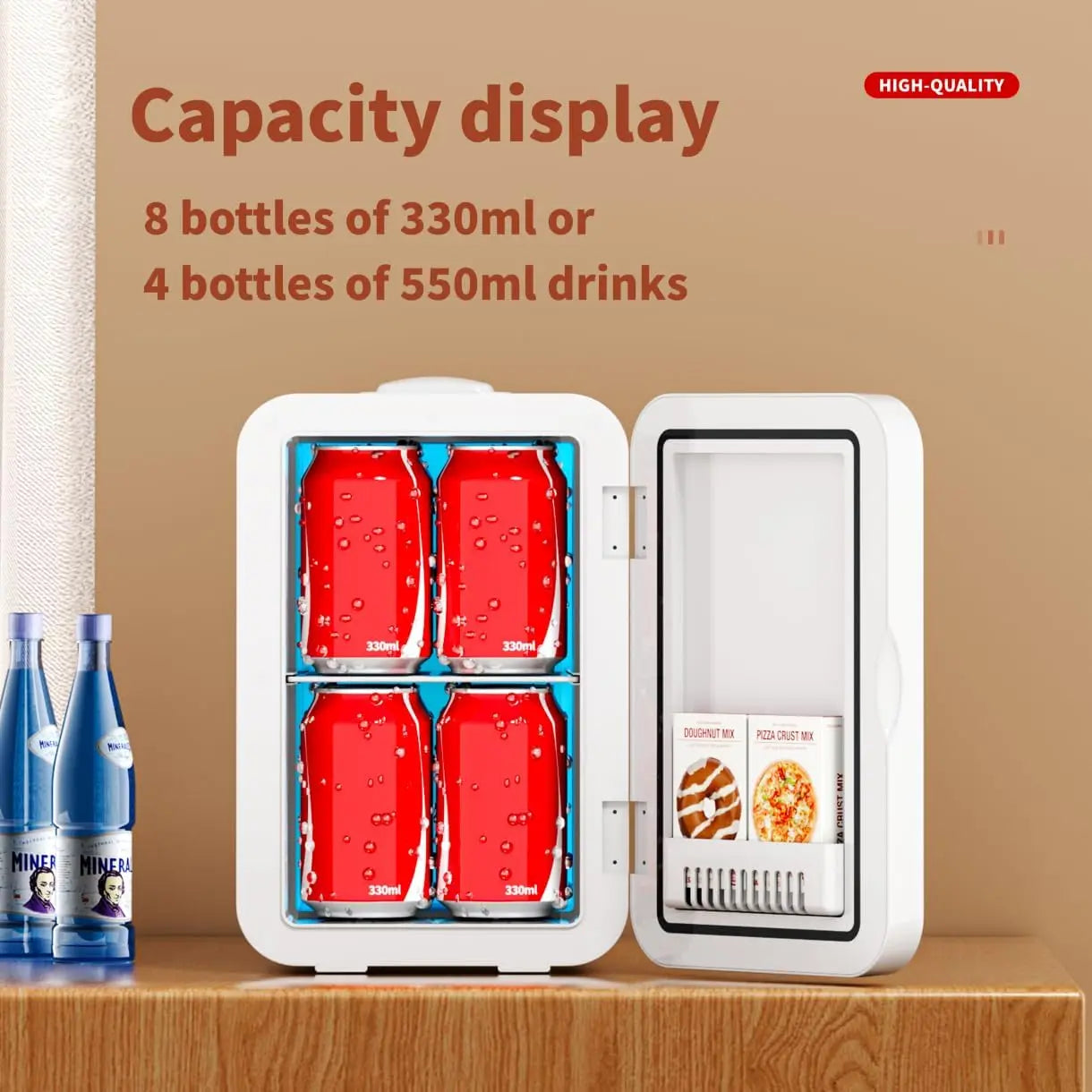 XMSJ Mini Fridge for Bedroom Portable Refrigerator Quiet Cooler