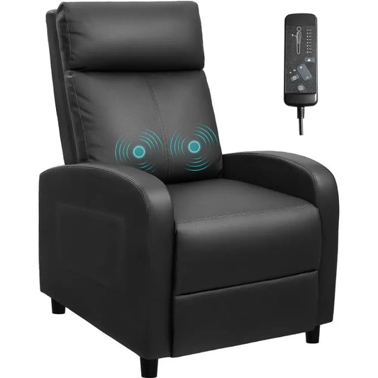 Massage Recliner Chair For Home Theater PU Leather With Cushioned Comfort