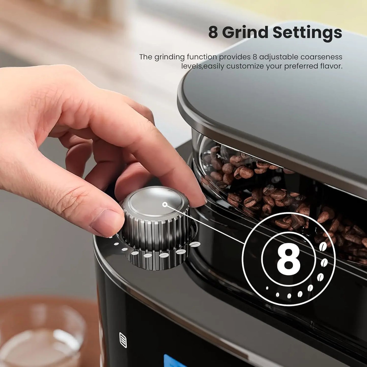 Programmable Drip Coffee Maker With Built In Grinder And Touchscreen