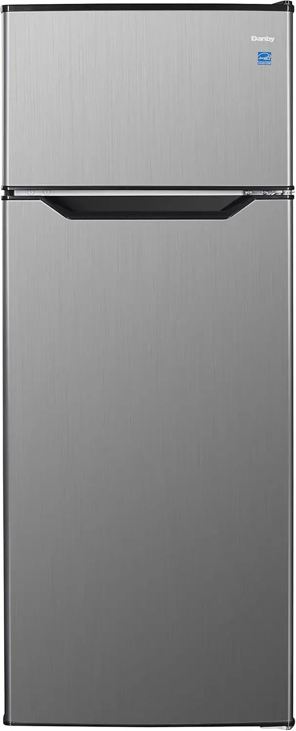 XMSJ Compact Stainless Steel Mini Fridge for Small Kitchens