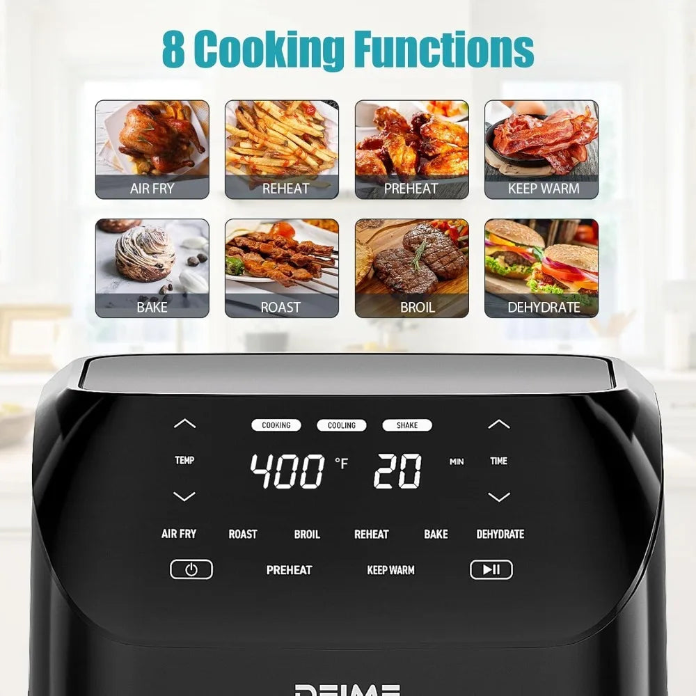XMSJ Air Fryer 1500W Oilless Healthy Cooker With 8 Presets