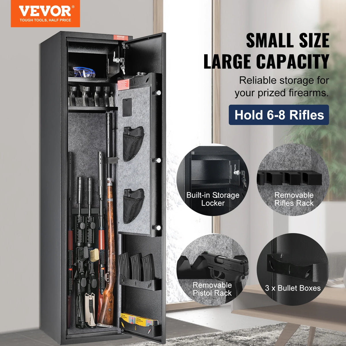 VEVOR Digital Keypad Gun Safe With Removable Shelf Cabinet