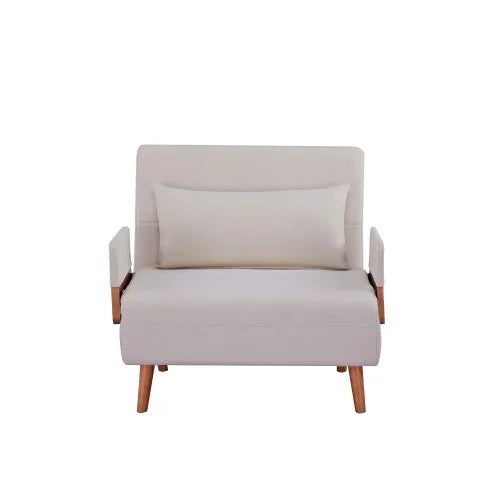 Modern Foldable Sofa Bed Single Seater With Breathable Linen Fabric