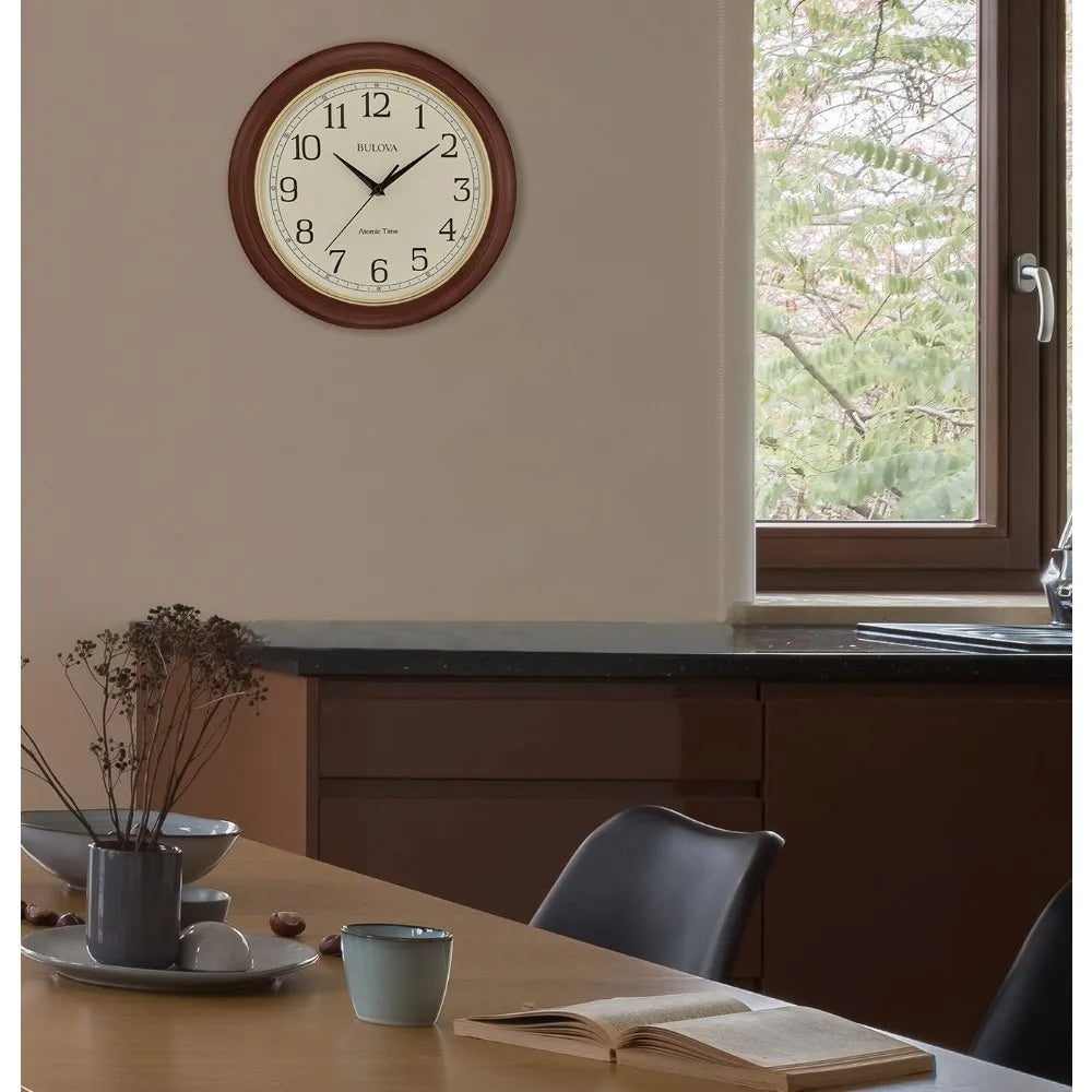 Atomic Time 2 Analog Wall Clock Automatic Time Setting Quartz Movement