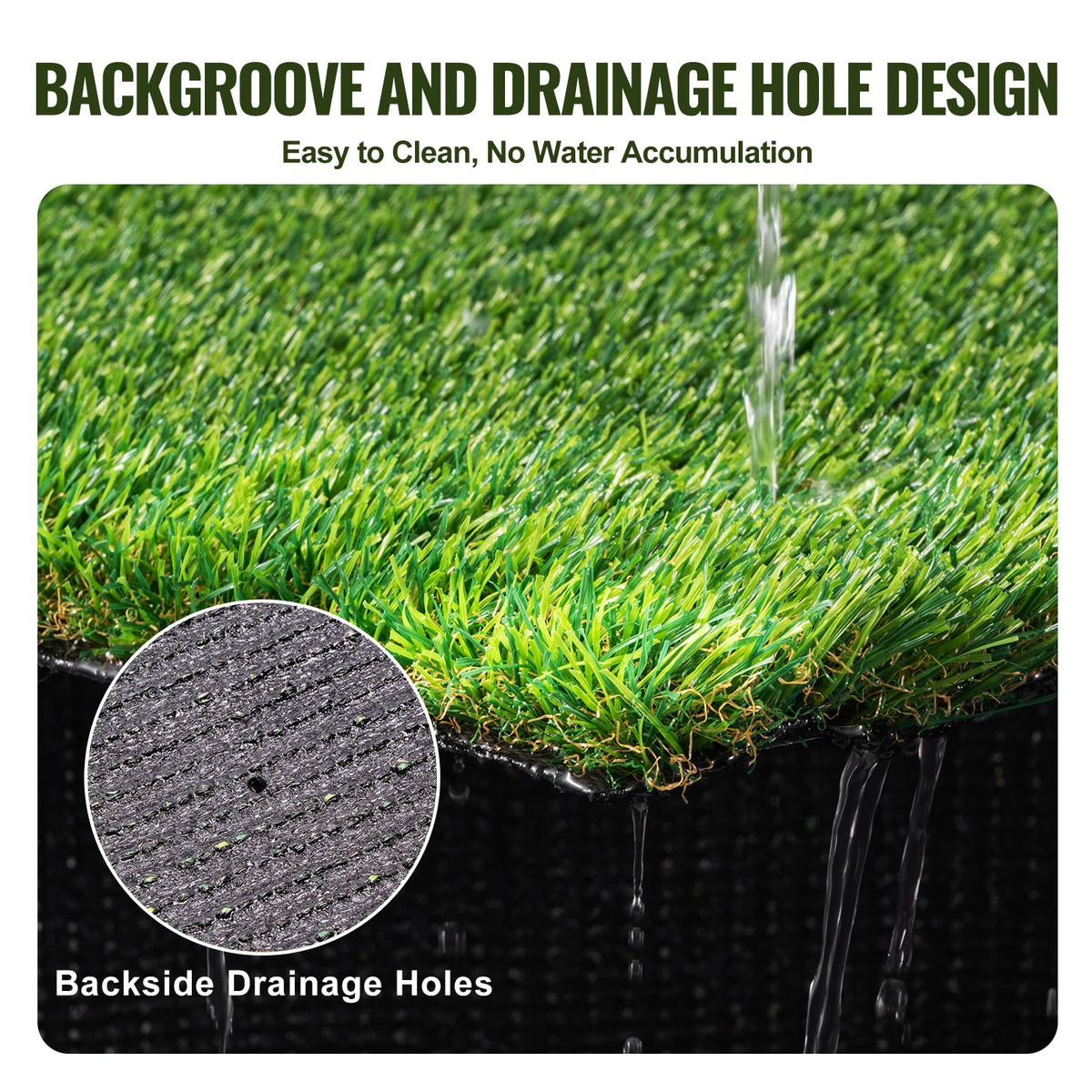 Artificial Grass Rug Outdoor Turf Mat With Drainage Holes