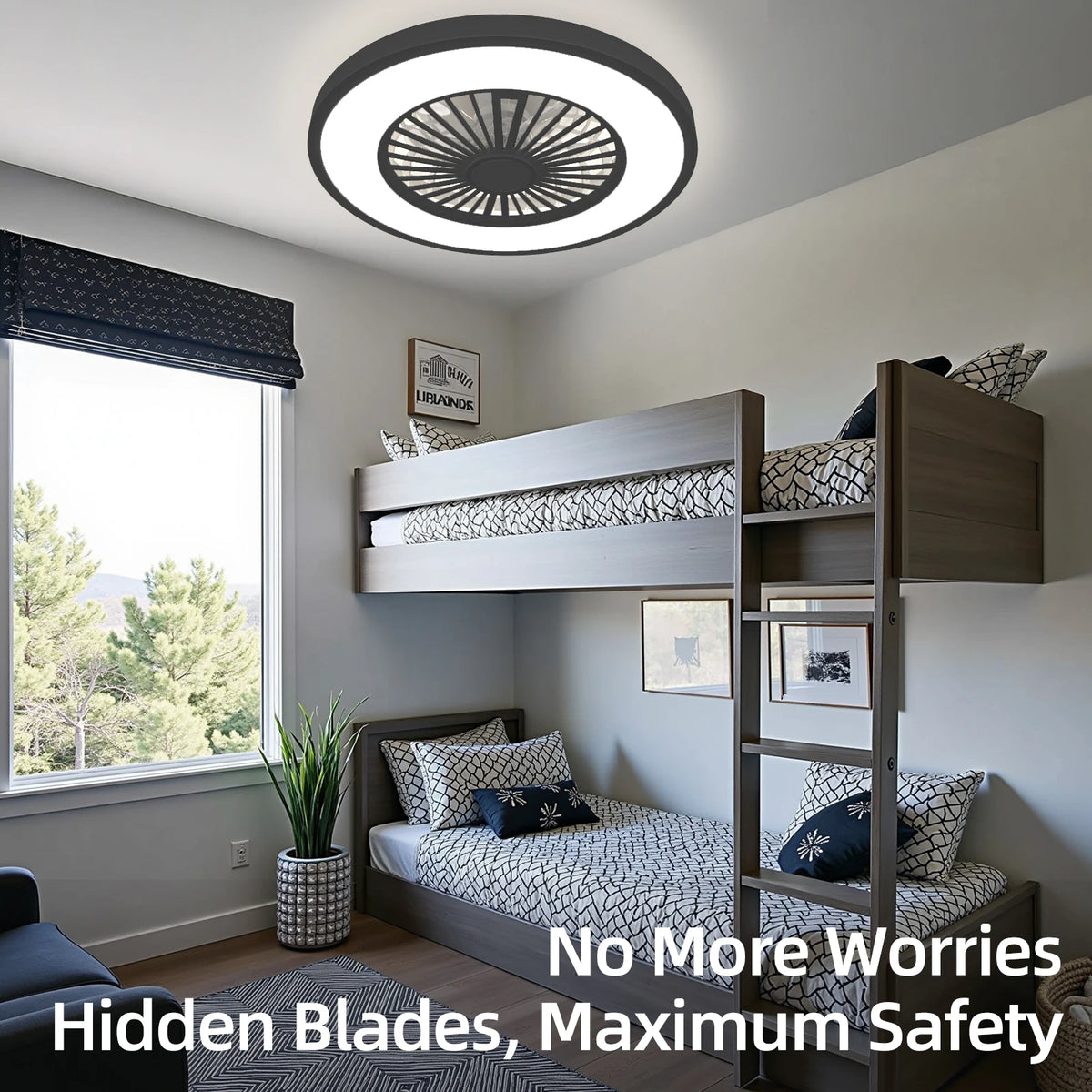 Silent Ceiling Fan With Light Reversible DC Motor Remote Control