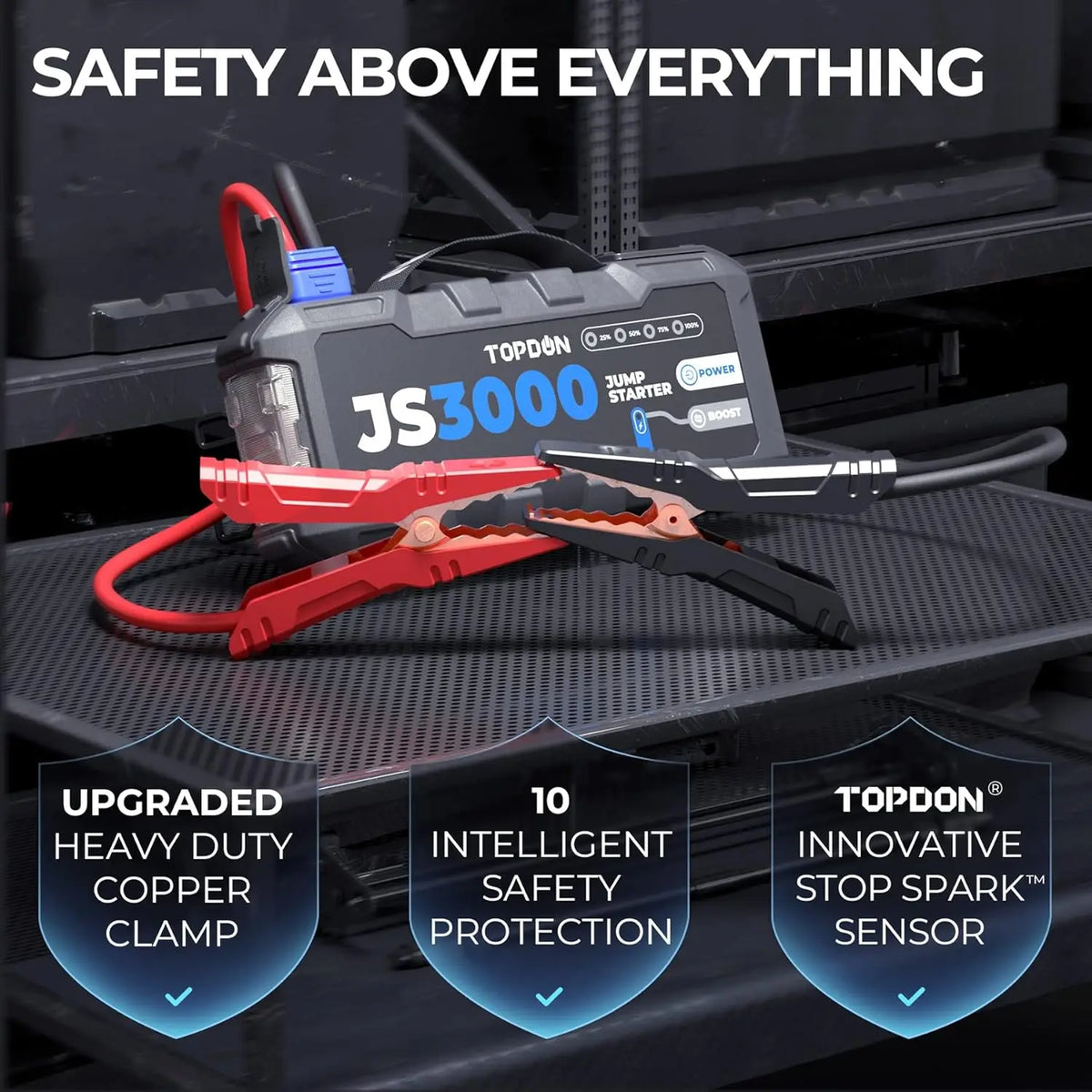 TOPDON 12V Car Jump Starter Power Bank And Battery Booster