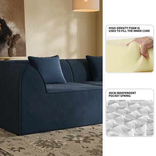 Compressed Memory Foam Sofa 2 Seater Lounger Daybed With Pillow