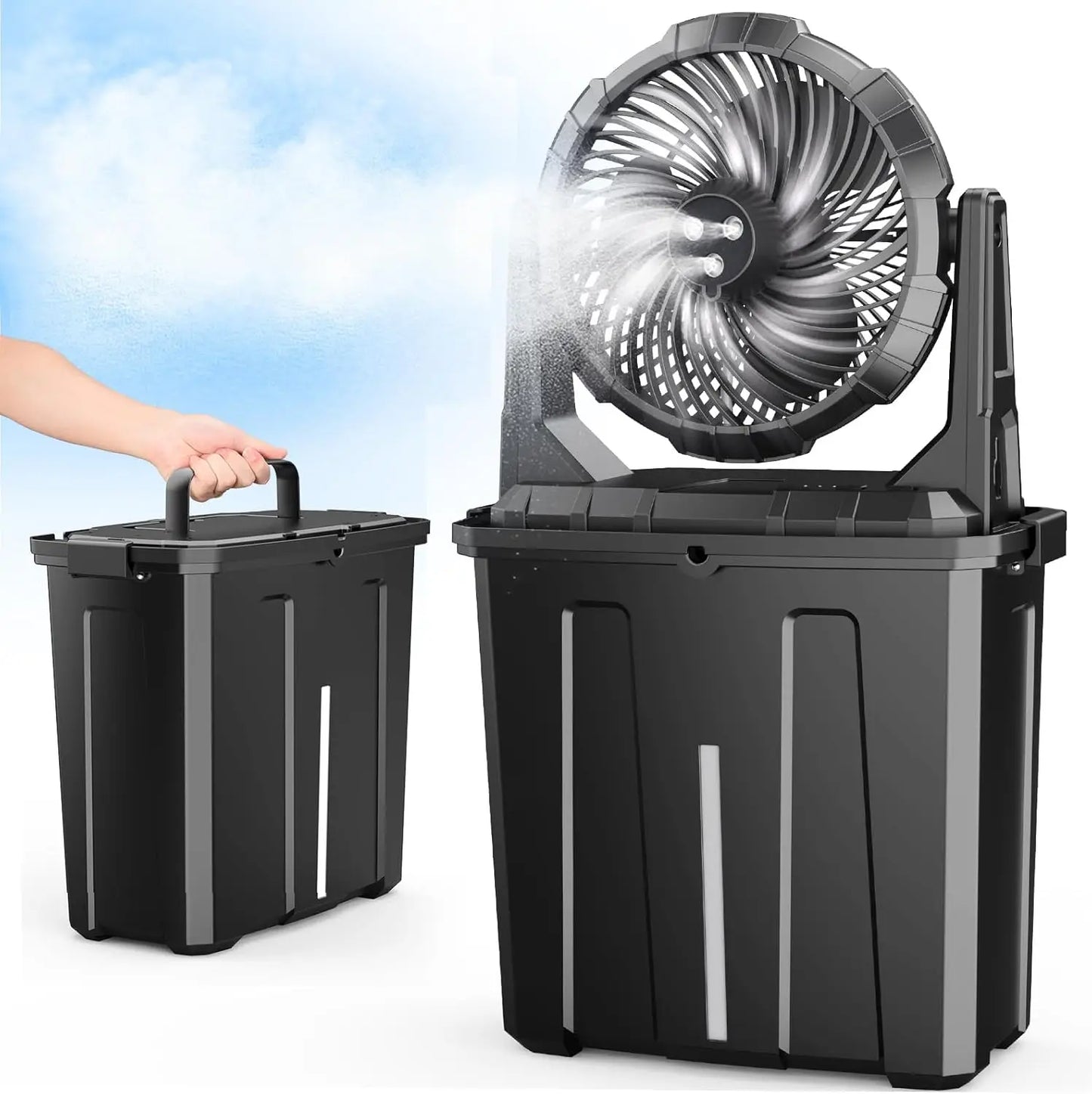 XMSJ Portable Misting Fan Outdoor Battery Powered For Patio