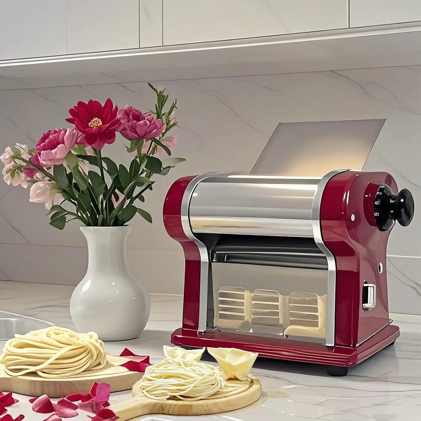 XMSJ Electric Pasta Maker Noodle Dough Press With Cutter 135W