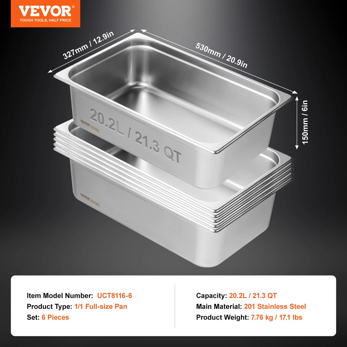 SucceBuy Stainless Steel Buffet Chafing Dish Steam Table Food Pans