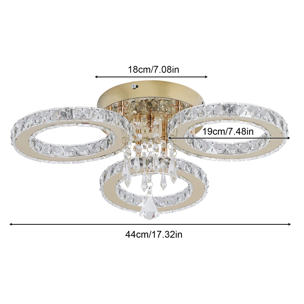 Vetrulus Modern Crystal Led Ceiling Light For Living Room