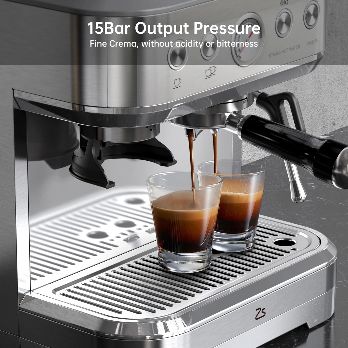 Acekool Espresso Machine With Grinder And Milk Frother For Home