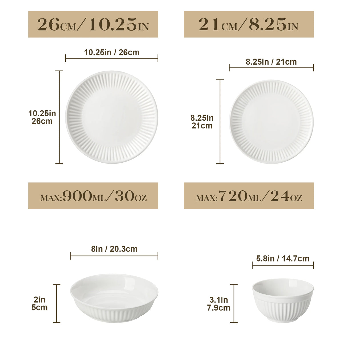 MALACASA Ceramic Dinnerware Set With Plates And Bowls