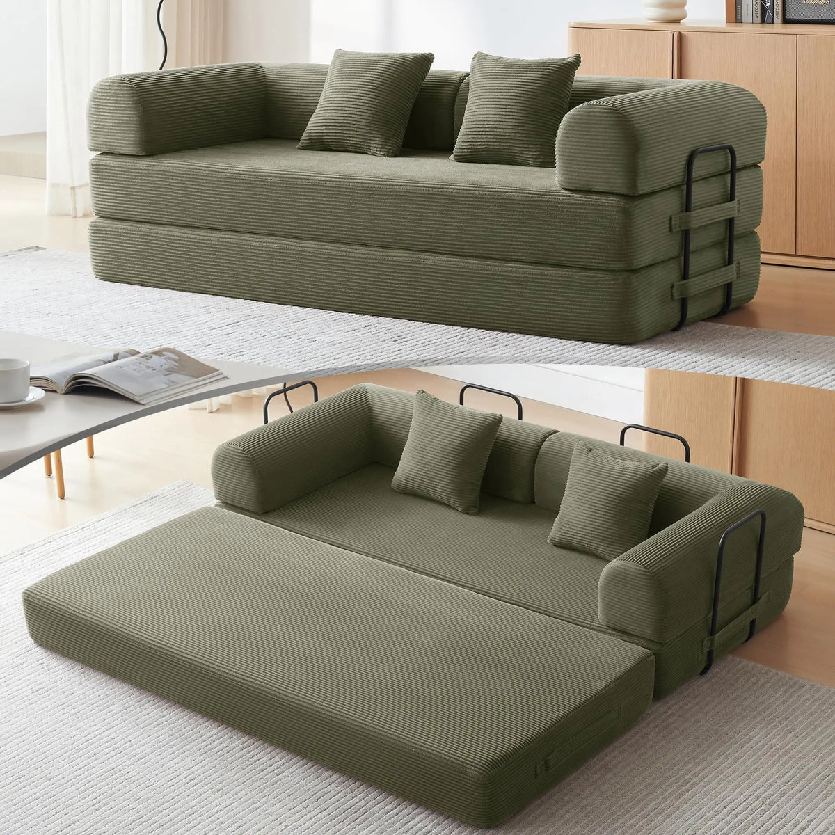 Convertible Boneless Futon Sofa Bed Multi Functional Sleeper Couch