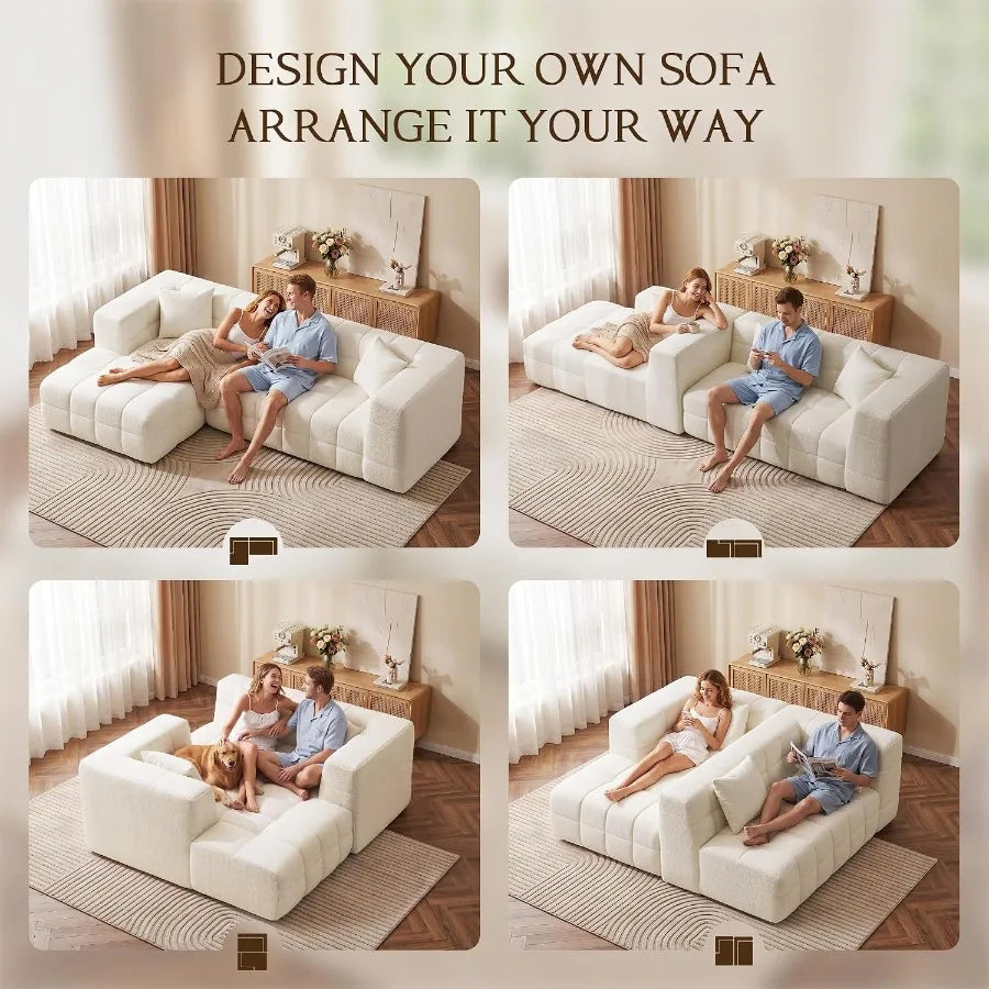 Boneless Modular Sectional Sofa With Chaise Flexible L Shaped Couch