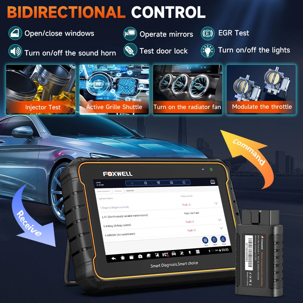FOXWELL GT60 Bidirectional OBD2 Automotive Diagnostic Scanner With TPMS