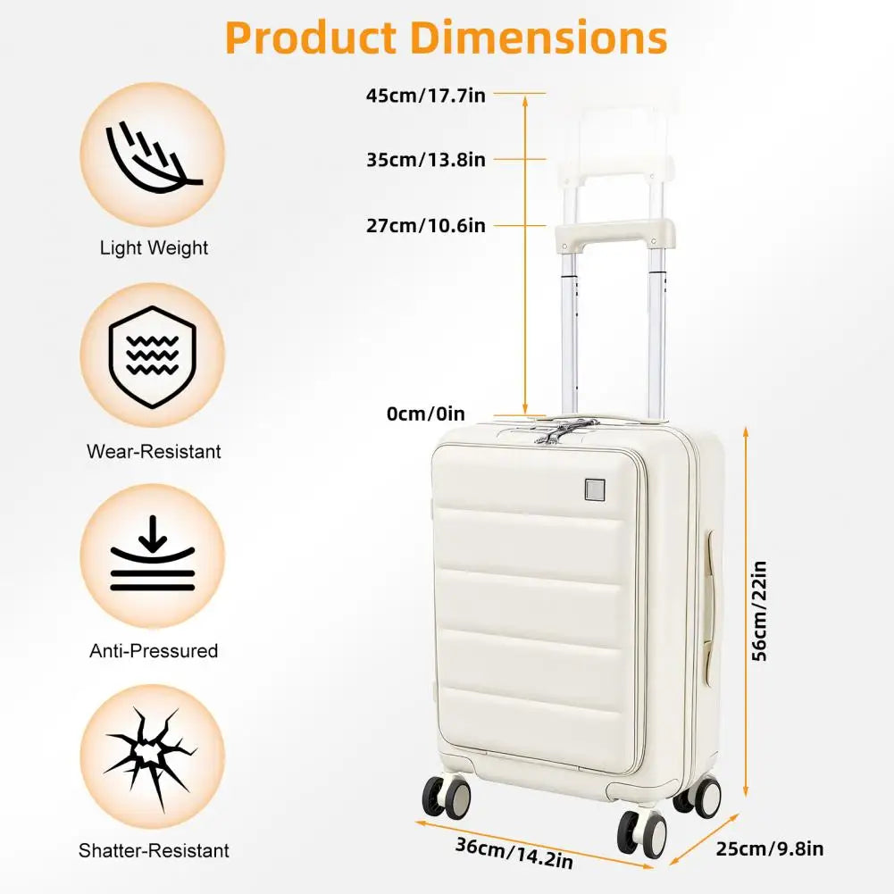 SANWOOD Carry-On Spinner Luggage With Laptop Pocket And TSA Lock
