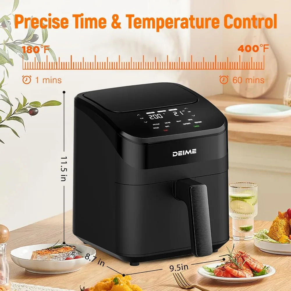 XMSJ Compact Digital Air Fryer Quiet Operation Nonstick Basket