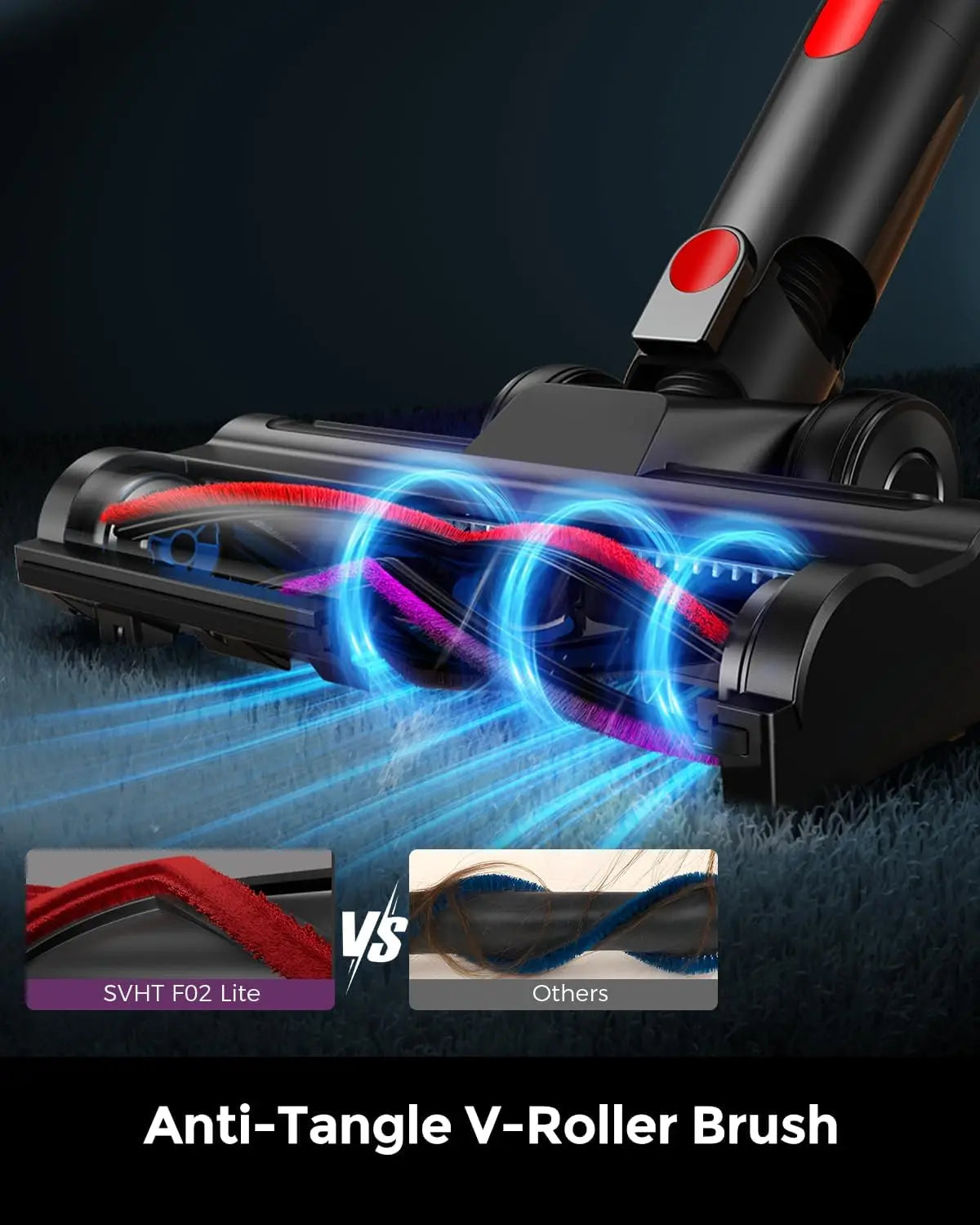 XMSJ Cordless Vacuum Cleaner LED Light 500W 45KPa 50Min