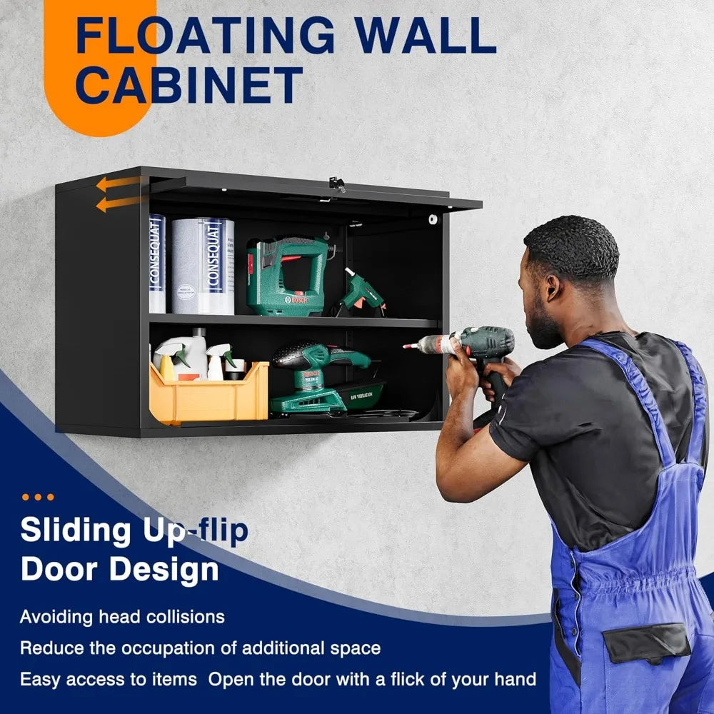 Metal Garage Wall Cabinet With Doors And Shelves Heavy Duty