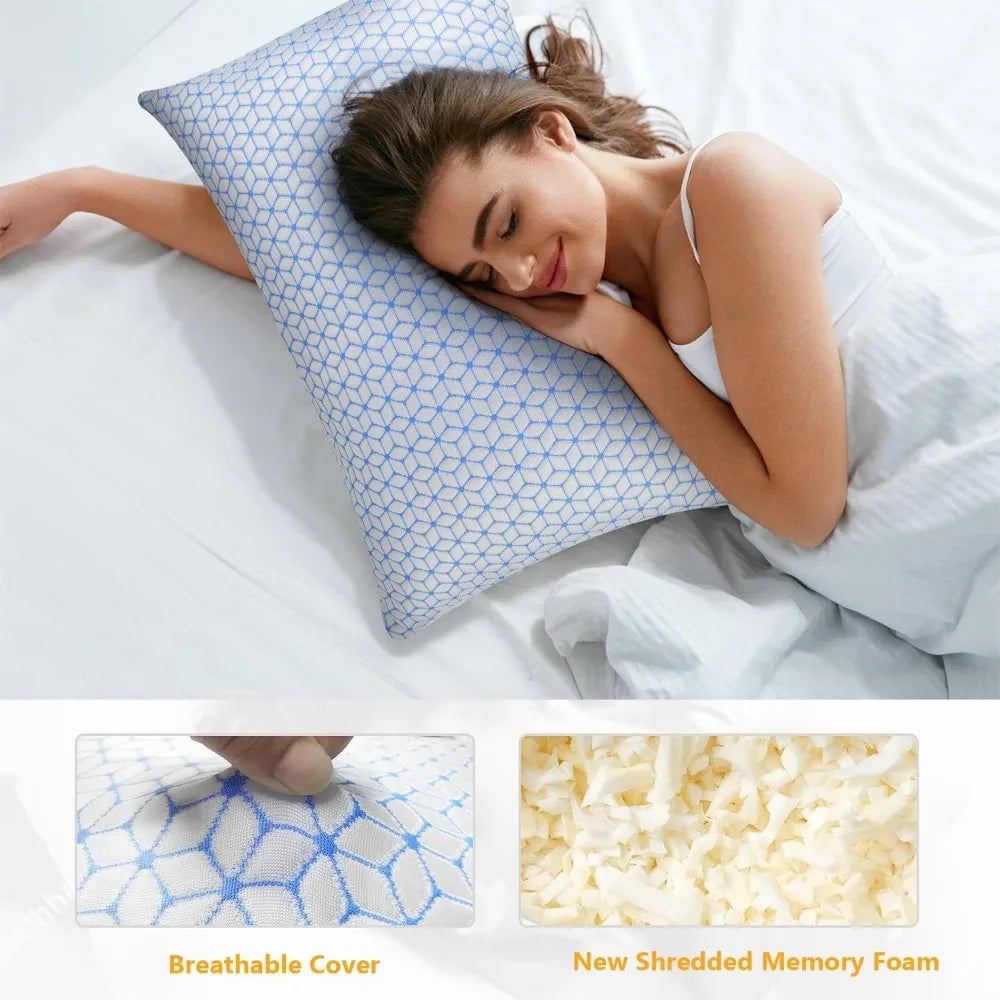Love Attitude Shredded Memory Foam Pillows Cooling Set of 2