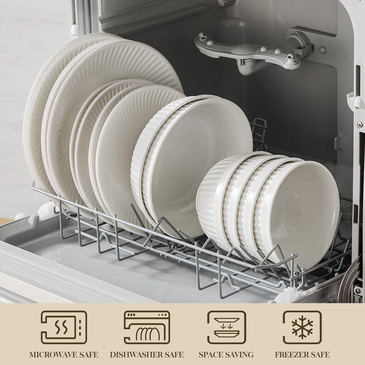 Malacasa Leila Ceramic Dinnerware Plate And Bowl Set