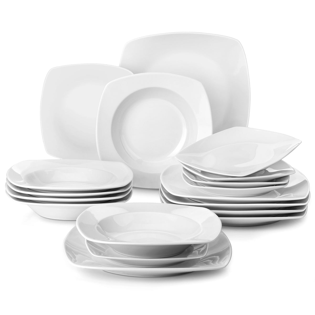 Malacasa Classic Ceramic Porcelain Dinnerware Set Service For Six