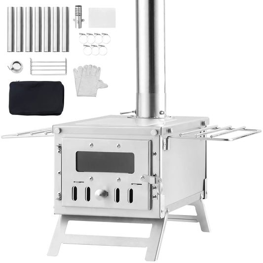 SucceBuy Wood Stove For Camping Portable Tent Stove With Chimney