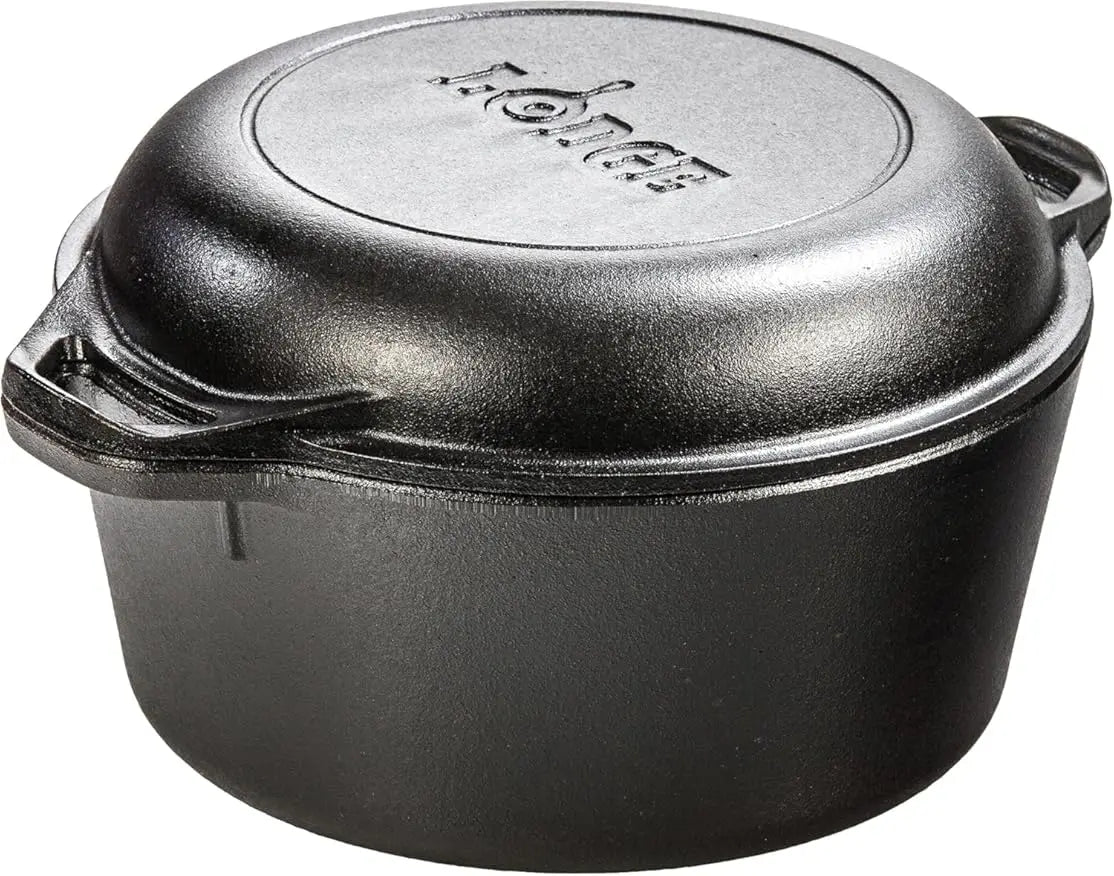 YTYIN Enameled Cast Iron Double Dutch Oven Kitchen Cookware