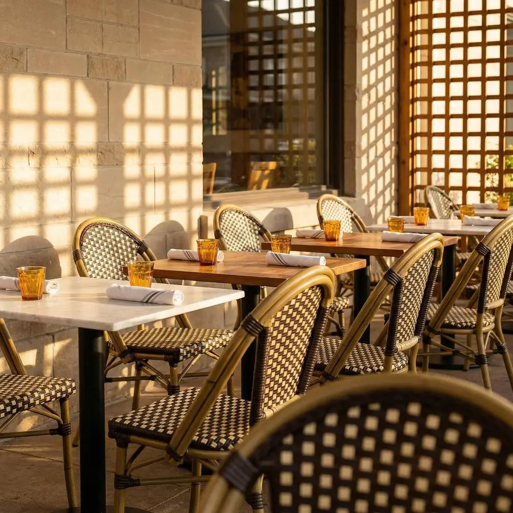 Round Commercial Dining Table Set With Chairs For Restaurant Cafe