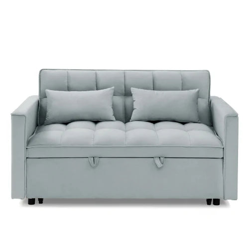 Modern Velvet Sofa Bed With Pullout And Adjustable Back