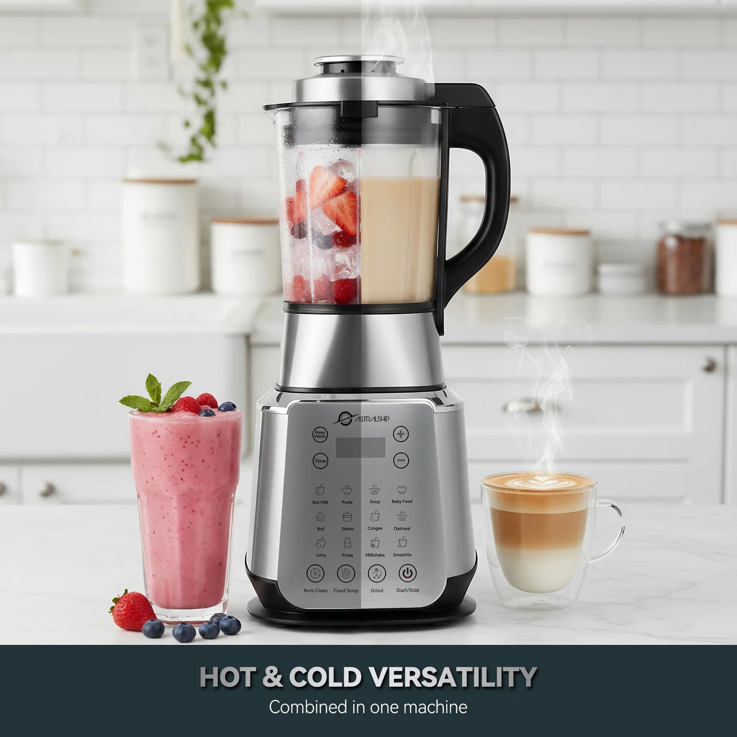 Astralship 1500W Stainless Steel Glass Blender With 9 Speeds